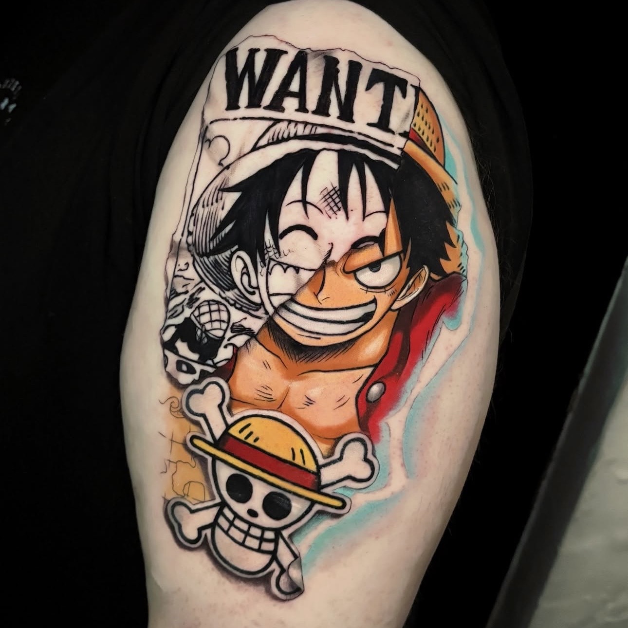 Colour anime character tattoo by Robb