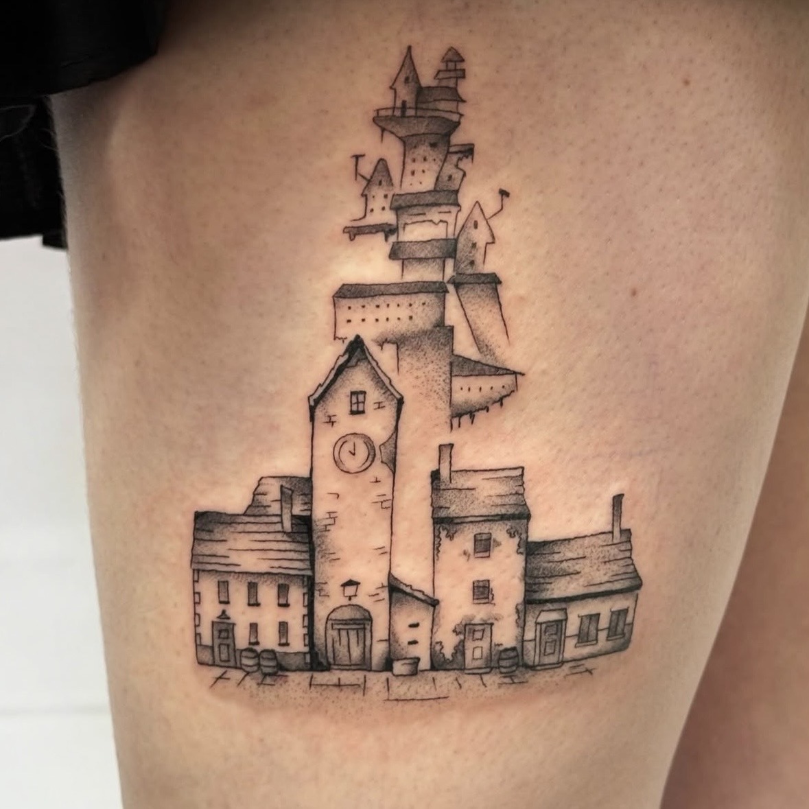 Illustrative architecture tattoo by Nix